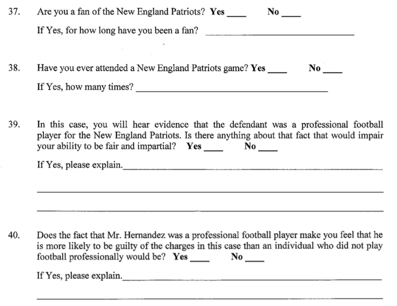Illustration for article titled Read The Questions Given To Potential Aaron Hernandez Jurors
